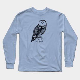 Snowy Owl - hand drawn nocturnal bird design Long Sleeve T-Shirt